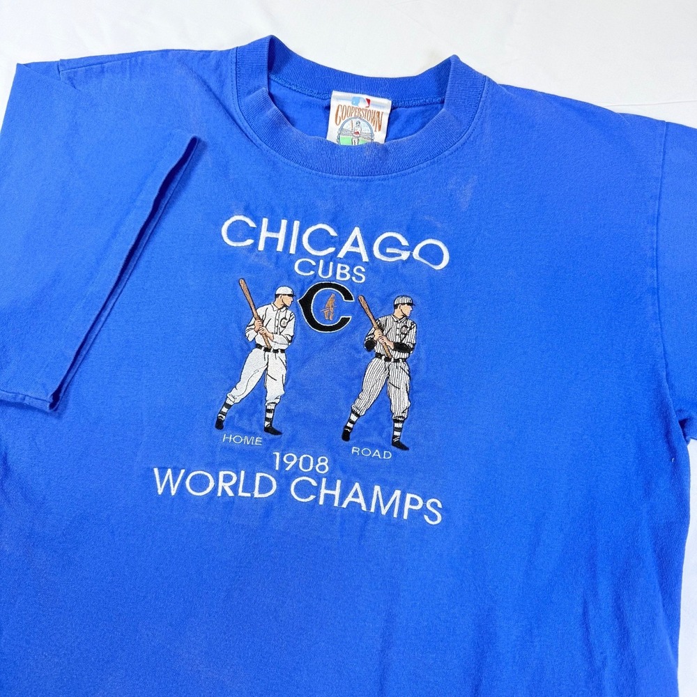 Vintage 1990s Cooperstown Collection Chicago Cubs 1908 World Champs T-Shirt Med